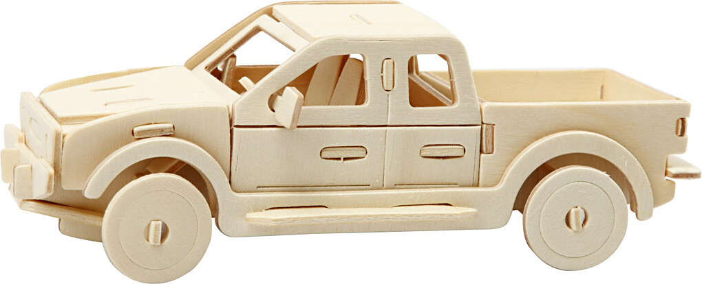 3D Træ Puslespil - Pick-Up Truck - 19,5X8X12 CM