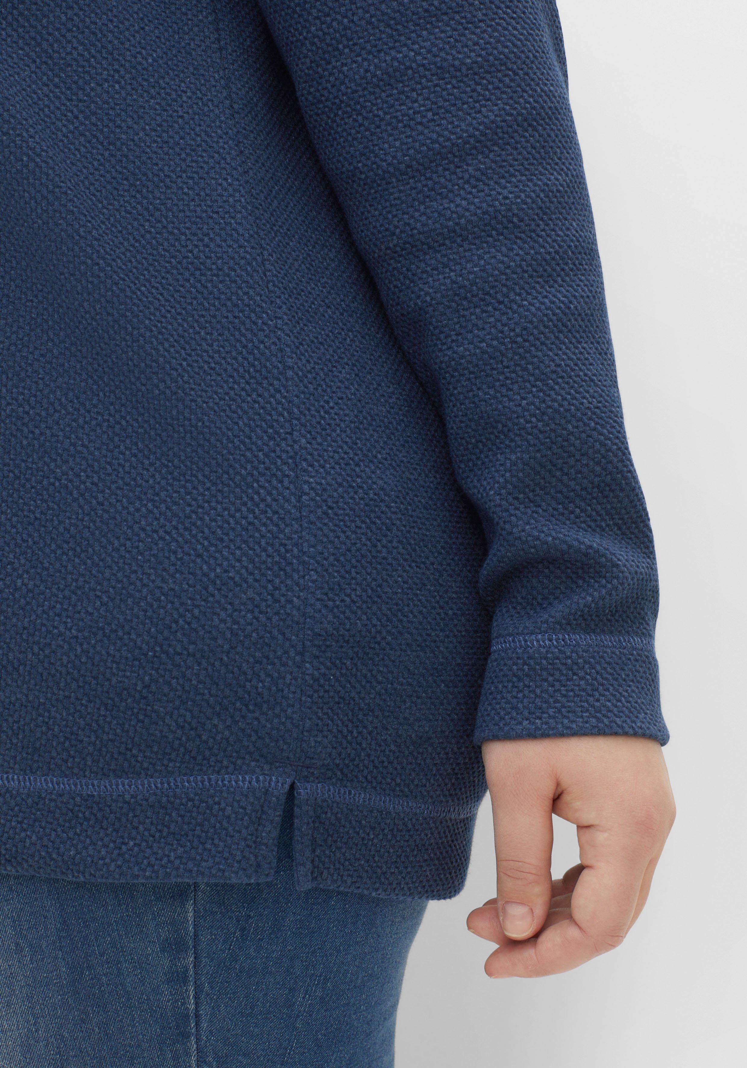 Sweatshirt mit Tunnelzug, aus Waffelpiqué