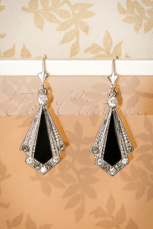 Lovely Art Deco emaille oorbellen