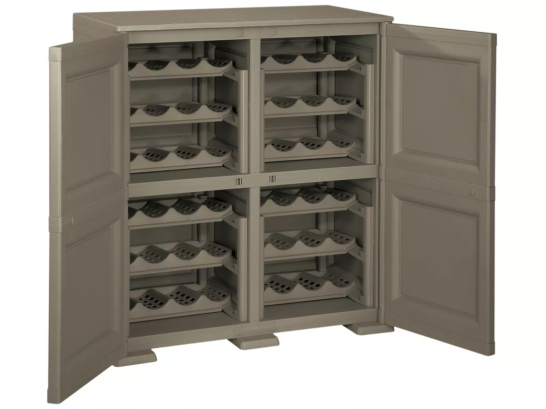 4 étagères modulaires avec porte-bouteilles 48 wengé 279x43x85,5