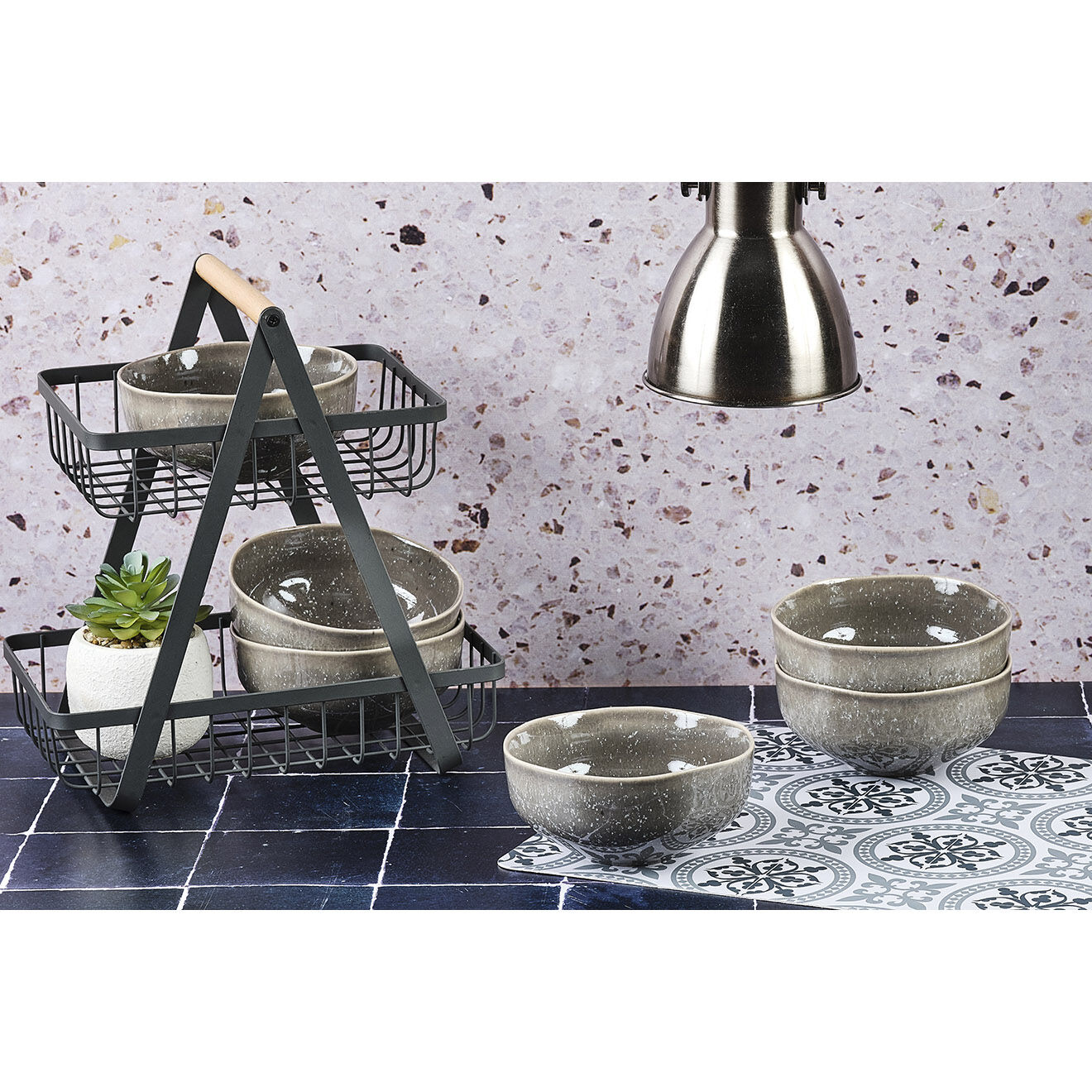 Bjorn 6 Bols en Grès Stellar gris/anthracite - 70 cl