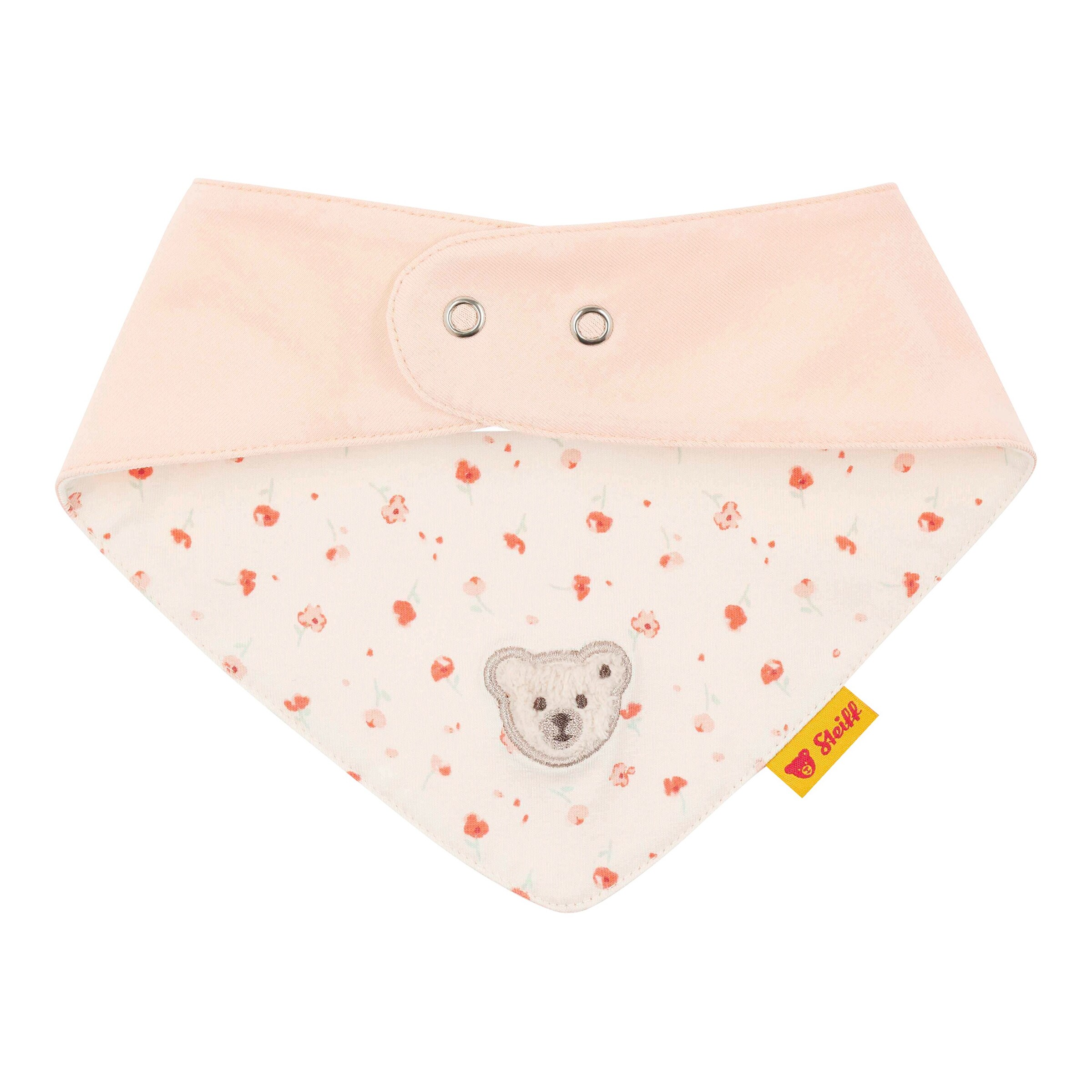 Steiff Dreieckstuch Blumen natur/rosa