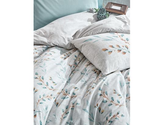 CONCEPT1 - Parure de lit housse de couette Lendell 240x220cm + 2 taies 60x60 menthe