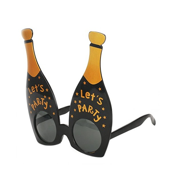 Photo Booth Brille Fotorequisite Party Sonnenbrille Verkleidungs Accessoire für lustige Bilder - Champagnerflasche