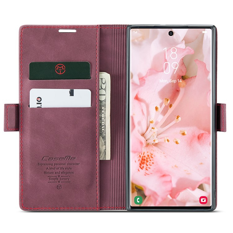 Samsung Galaxy S24 Ultra Leder Tasche Flip Wallet Etui mit Kartenfächern - Rot