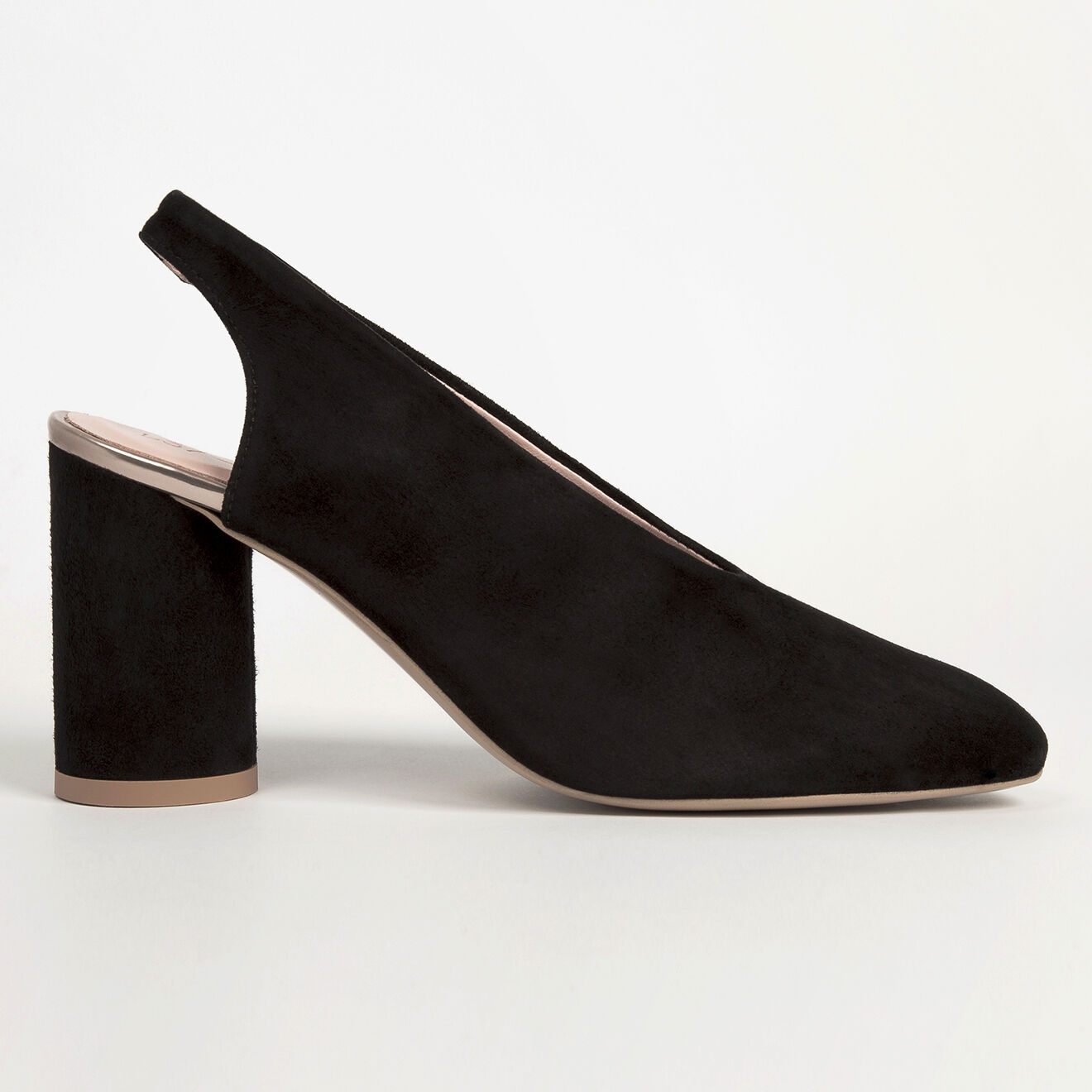 L37 Slingback en Velours de Cuir First Class noirs - Talon 8.5 cm