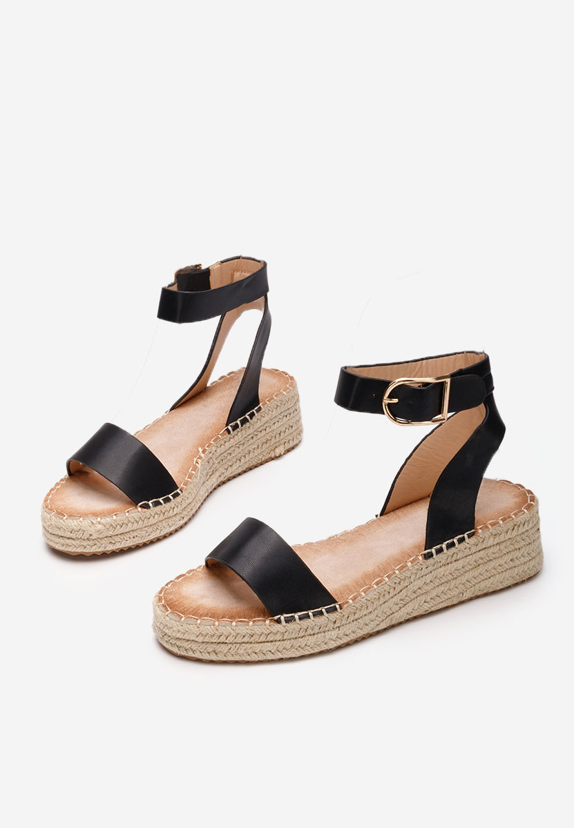 Sandales type espadrilles noires Veldia