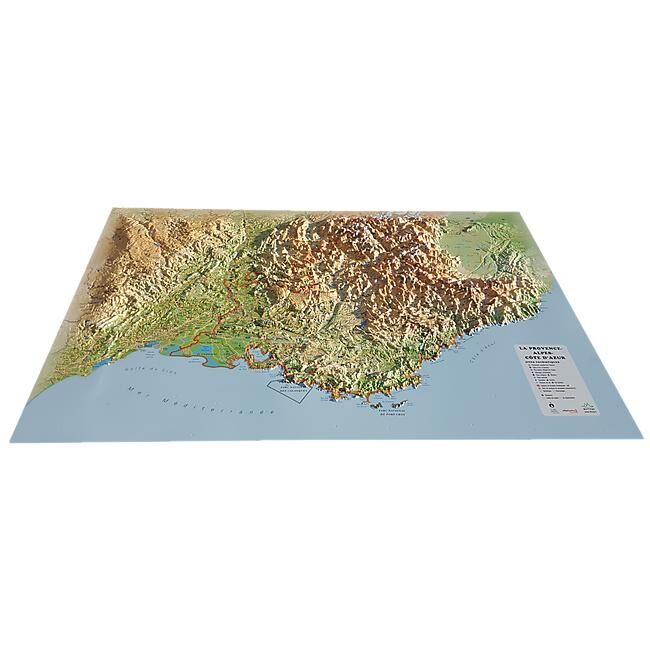 3D MAP - RELIEF PROVENCE COTE D AZUR 61X41