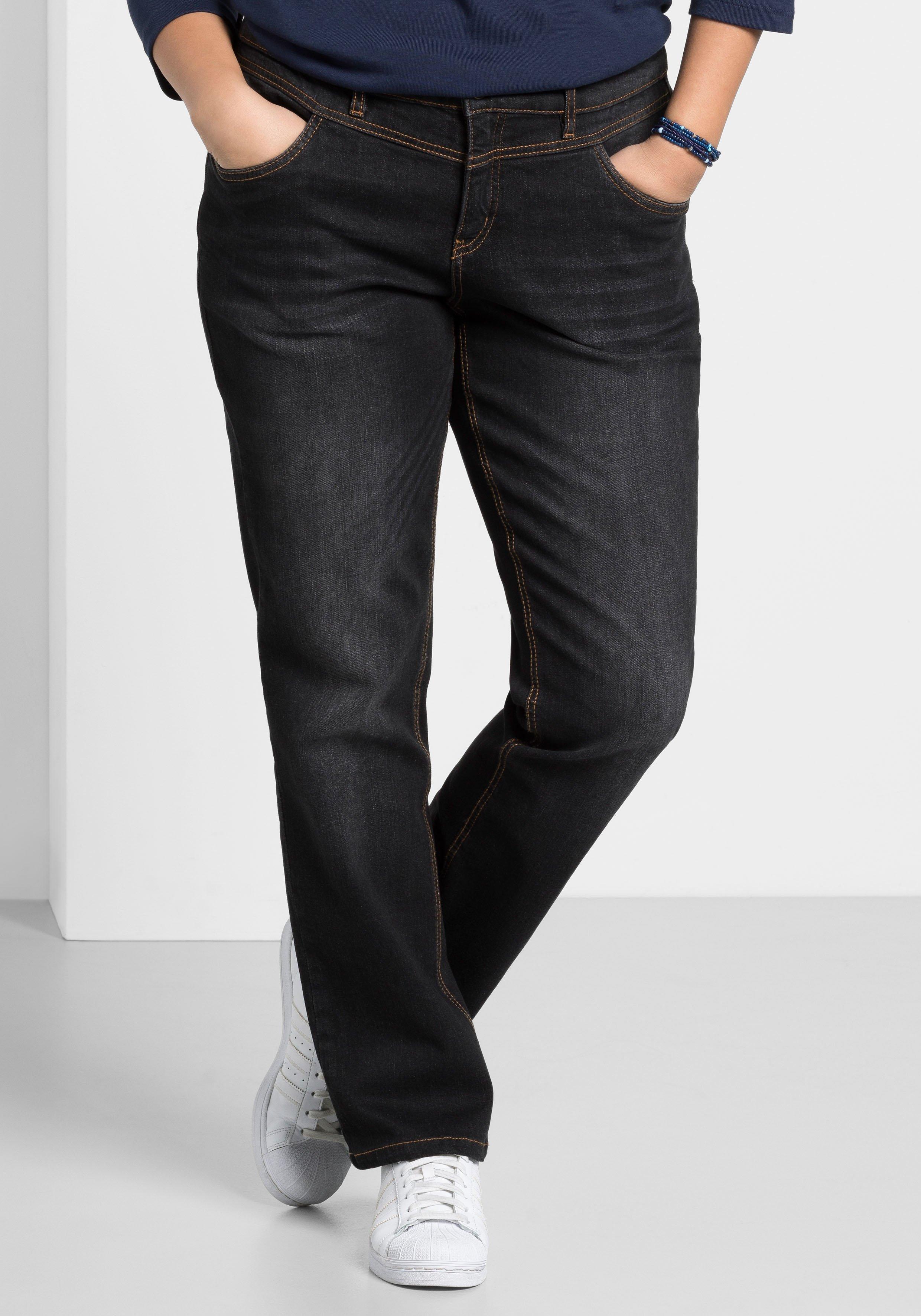 Gerade Jeans mit Used-Effekten