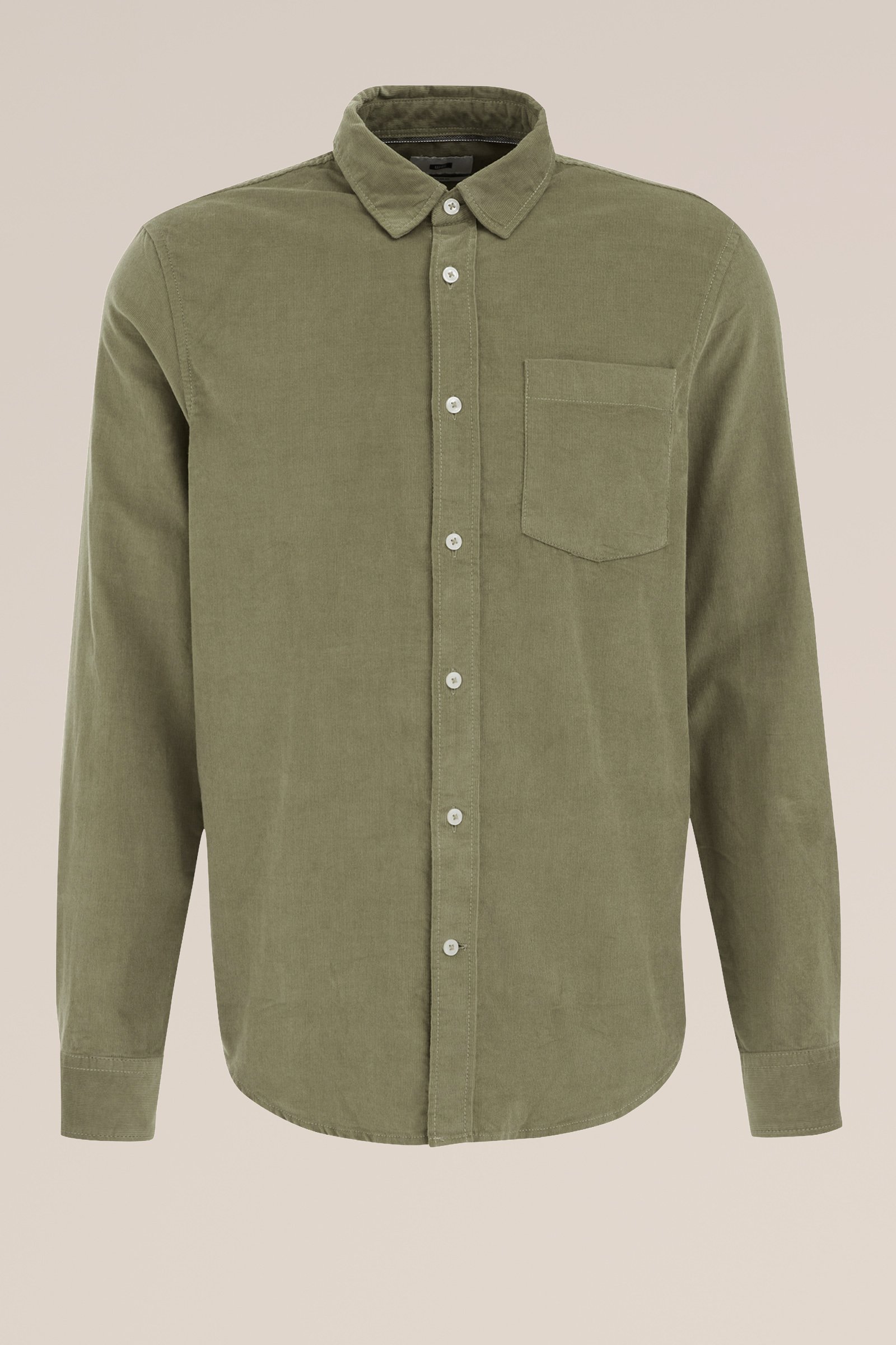 corduroy overhemd WE Fashion Olijfgroen