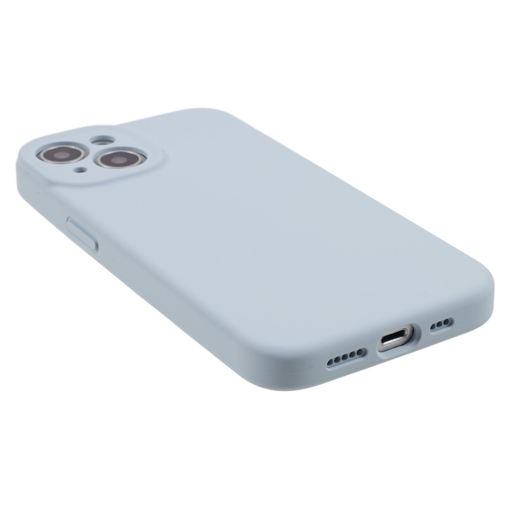 iPhone 15 Silikon Case Hülle mit Kameraschutz - Hellblau