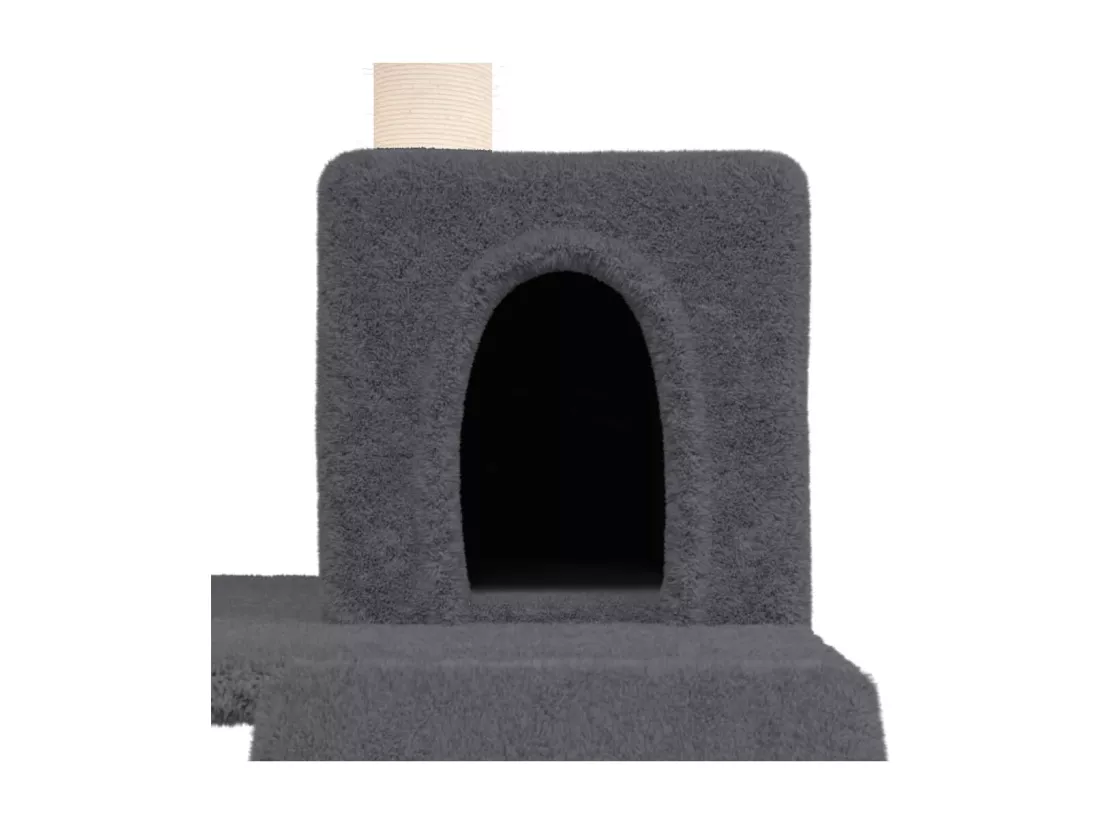 Arbre à chat avec griffoirs en sisal Gris foncé 82 cm