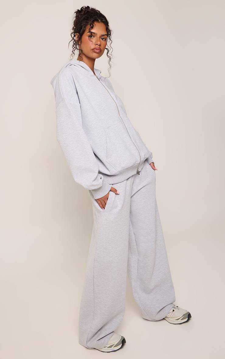 Gris Chiné Jogging Large En Jersey Interlock