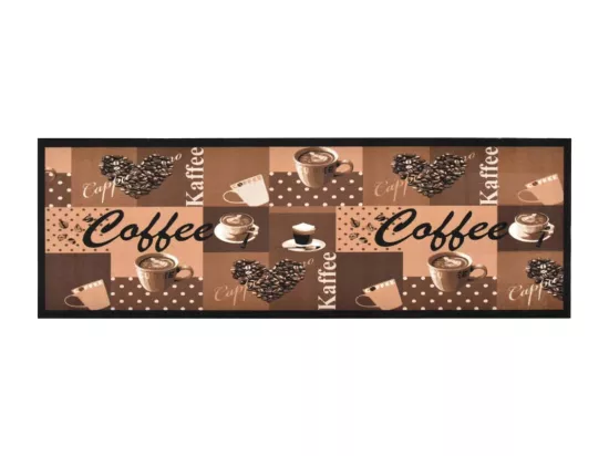 Tapis de sol de cuisine lavable Marron café 45x150 cm