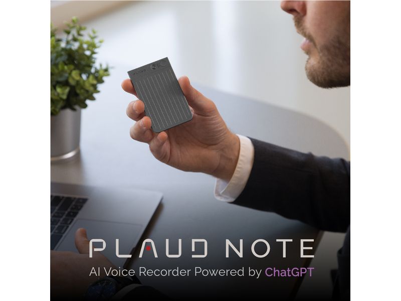 Plaud Diktiergerät Note AI Voice Recorder Silber ChatGPT Powered AI-Voice-Recorder