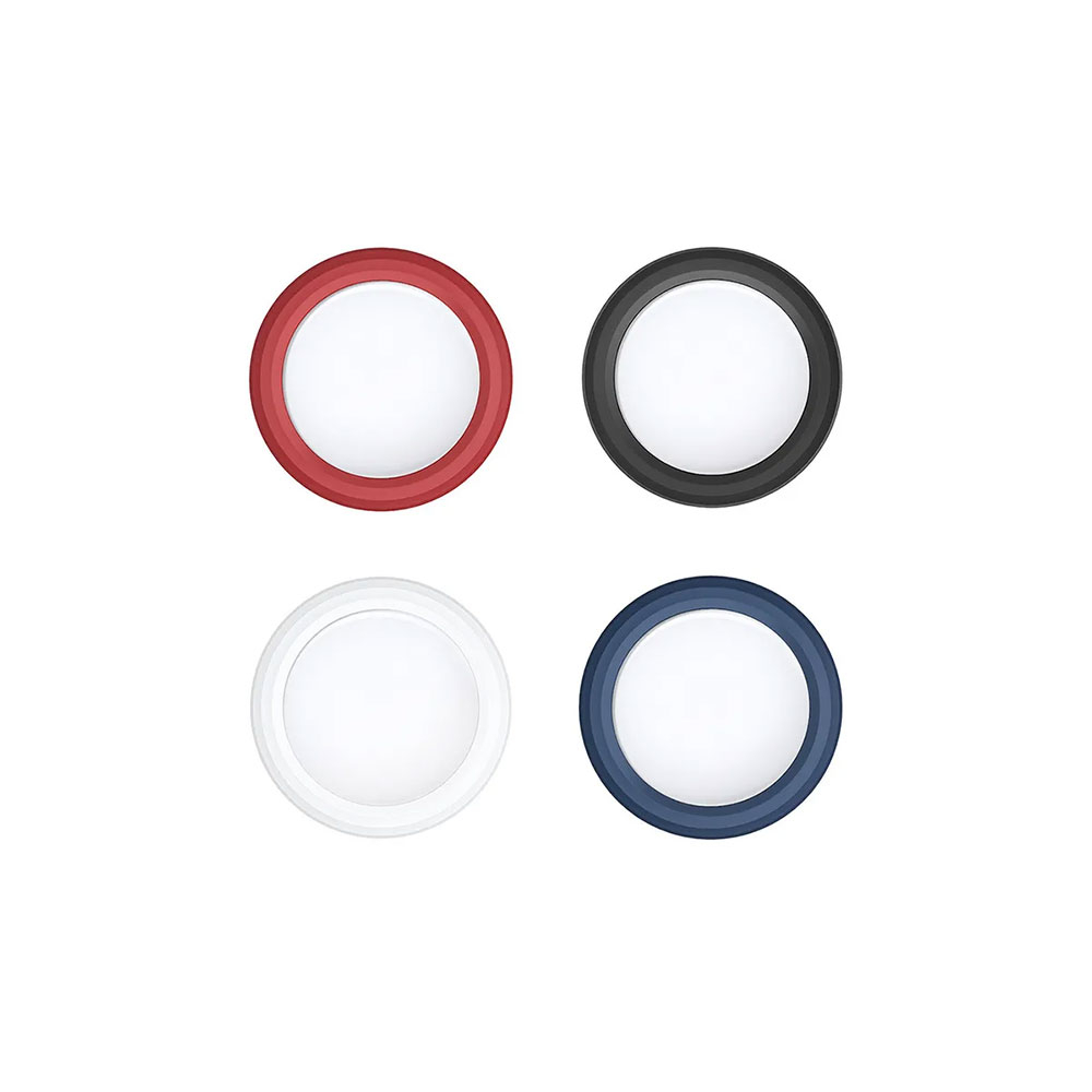 (4er Set) ESR - Apple AirTag Stick-On Silikon Case Hülle - Schwarz / Weiss / Blau / Rot