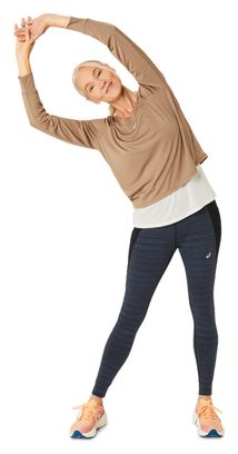 Maillot manches longues Asics Nagino Run Kaki/Beige Femme