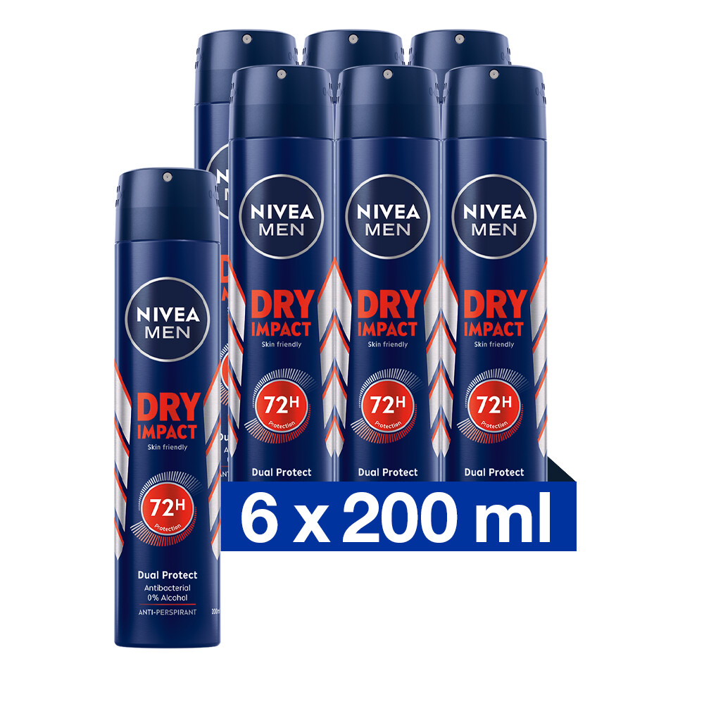 6x Nivea Men Anti-Transpirant Spray Dry Impact200 ml