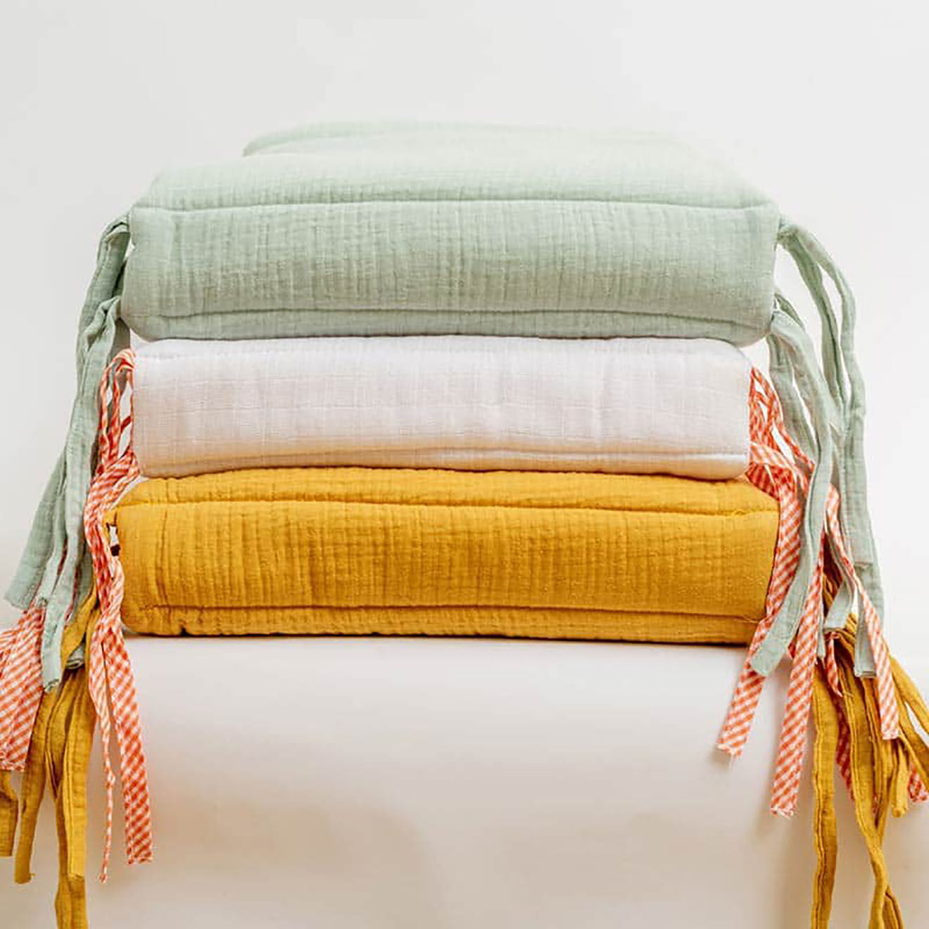 Papate Tour de Lit en Coton Bio blanc - 30x190 cm