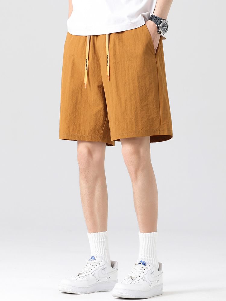 Soulcity - Effen shorts met trekkoordtaille