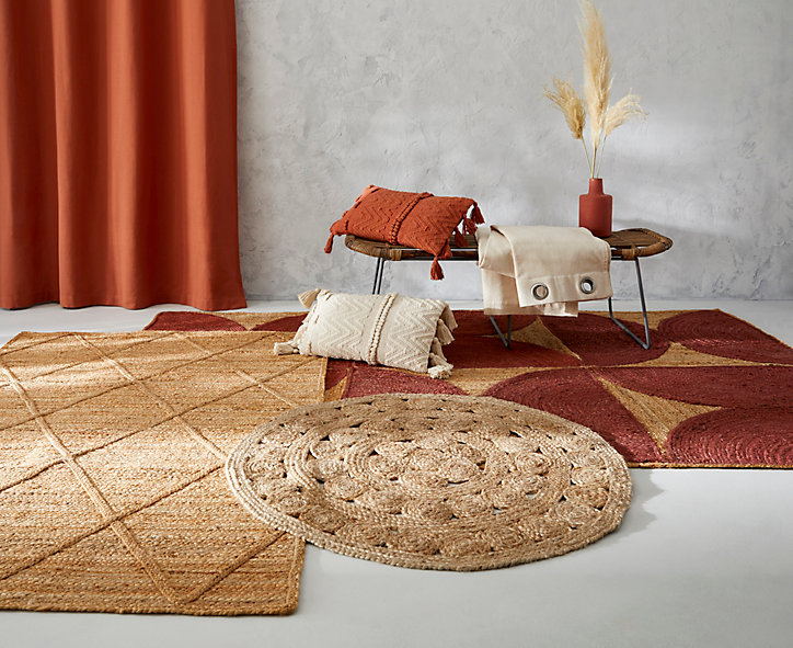 Tapis de salon rond en jute Structure ø90 cm