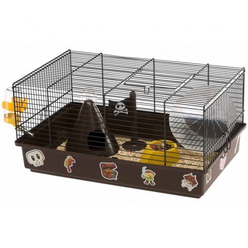 Gaiola para hamster com tema de pirata, marrom
