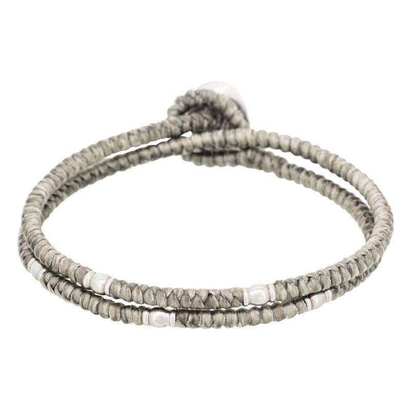 Bracelet Homme acier double tour gris 
