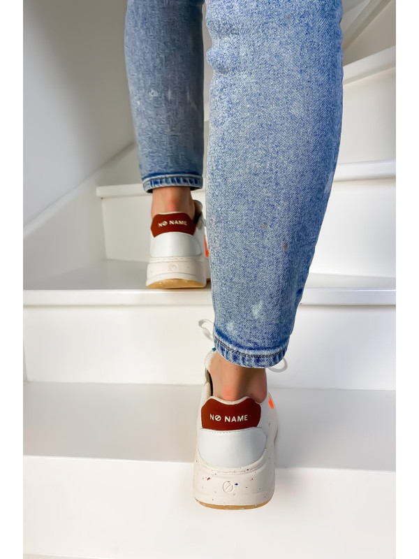 No Name - BRIDGET MID Grain White/Fluo Orange
