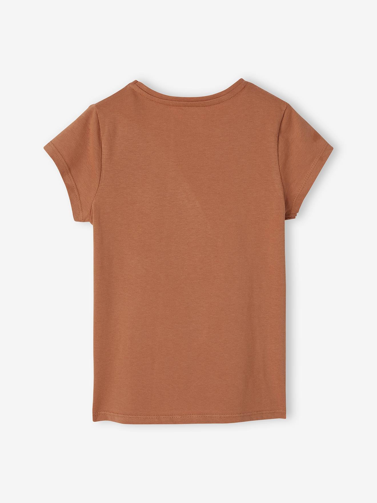 Conjunto de 3 camisetas sortidas com detalhes iridescentes, para meninas, cor damasco.