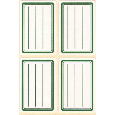 Apli Agipa - 32 Étiquettes scolaires 100% recyclées cadre et lignes verts - 36 x 56 mm - réf 101343