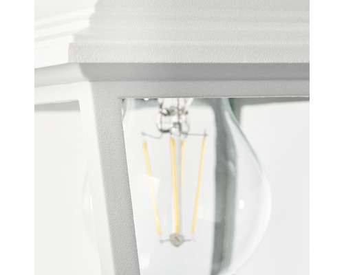 Buitenwandlamp, hangend, 1-lichts, 31x14 cm, wit