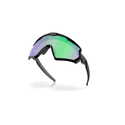 Lunettes de soleil Oakley WIND JACKET 2.0 MATTE BLACK PRIZM ROAD JADE - Noir / Vert