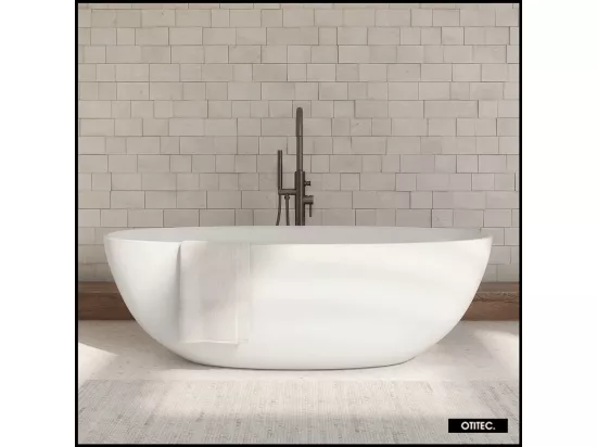 Baignoire Îlot - 175 x 78 cm - SHELL - BLANC MAT - avec SIPHON INCLUS