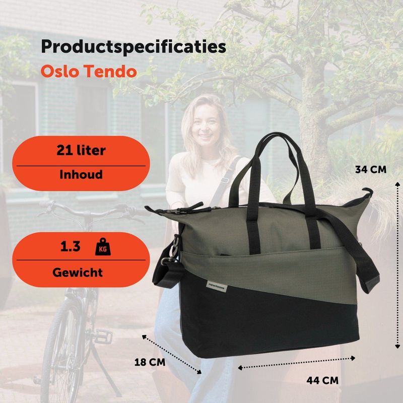 Tendo - Fietstas - Zwart - 100% Gerecycled Polyester - Geschikt voor 15” Laptop