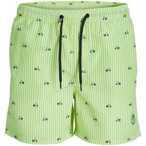 Jack & Jones - JPSTFIJI JJSWIM MINI STRIPE LY Verde