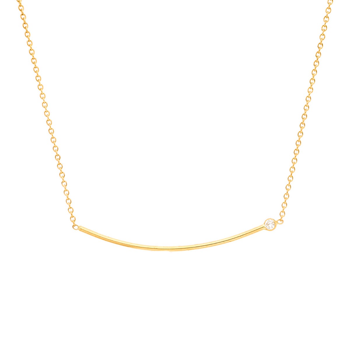 Collier Brillaxis barrette or jaune et diamant 0.02