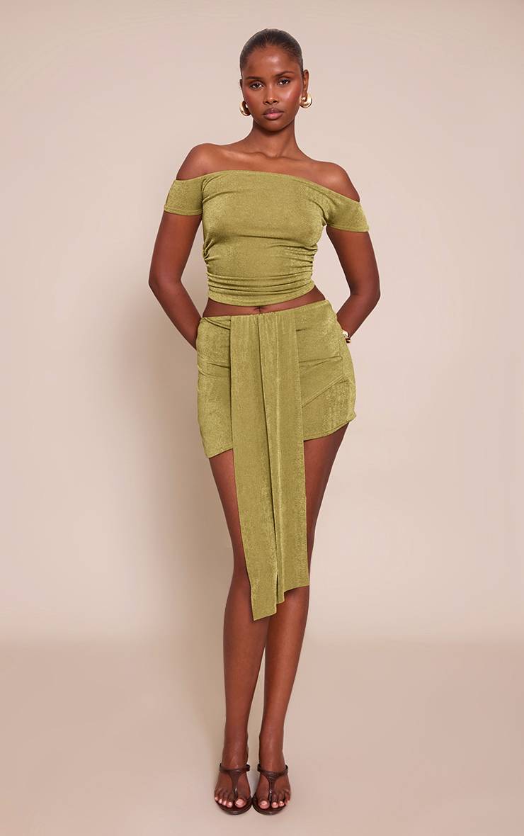 Vert Olive Haut Texturé Bardot