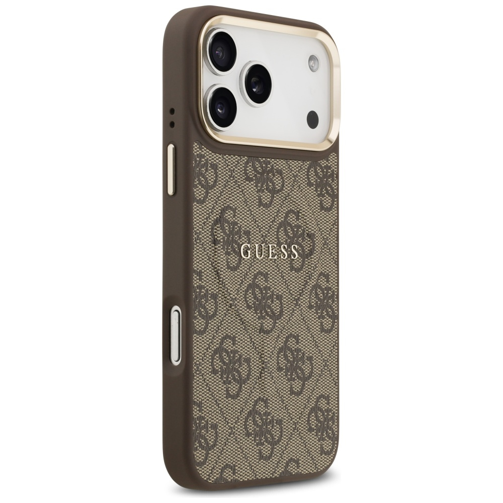 iPhone 17 Pro Max MagSafe Leder Hardcase Hülle Classic Logo (GUHMP17XP4MSEGCW) - Braun