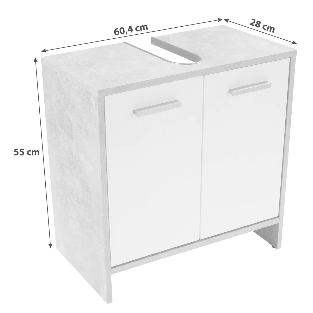 Waschbeckenunterschrank Attack Betonoptik