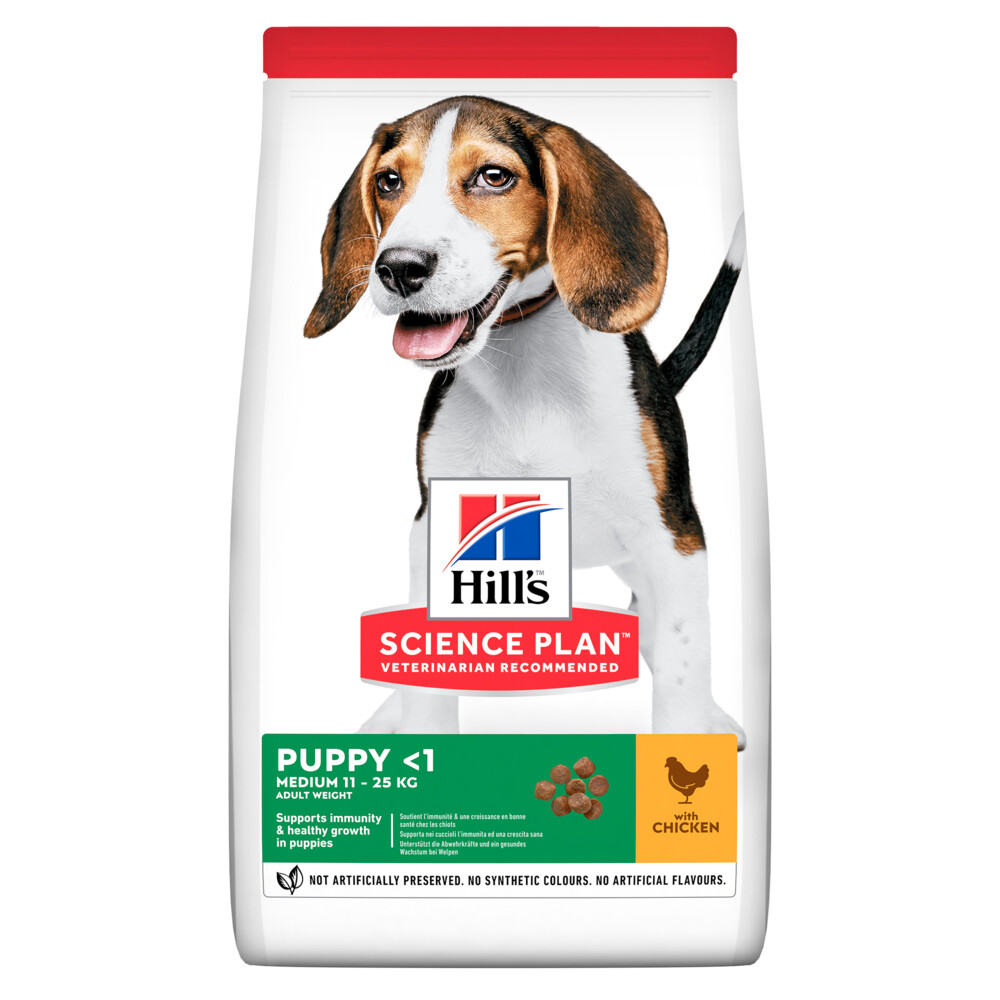 4x Hill's Science Plan Hondenvoer Puppy Medium Kip2,5 kg