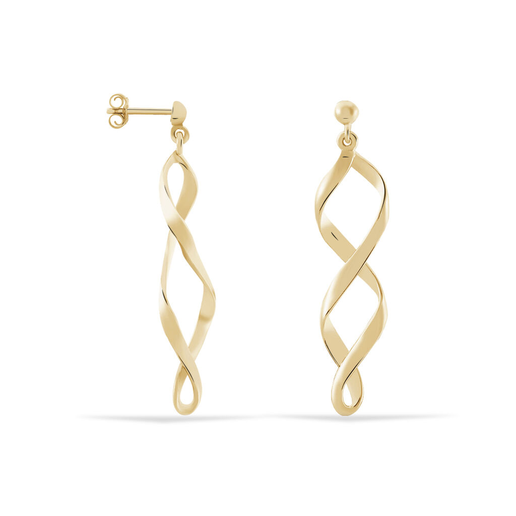 Boucles D'oreilles Pendantes Indi Plaqué Or Jaune