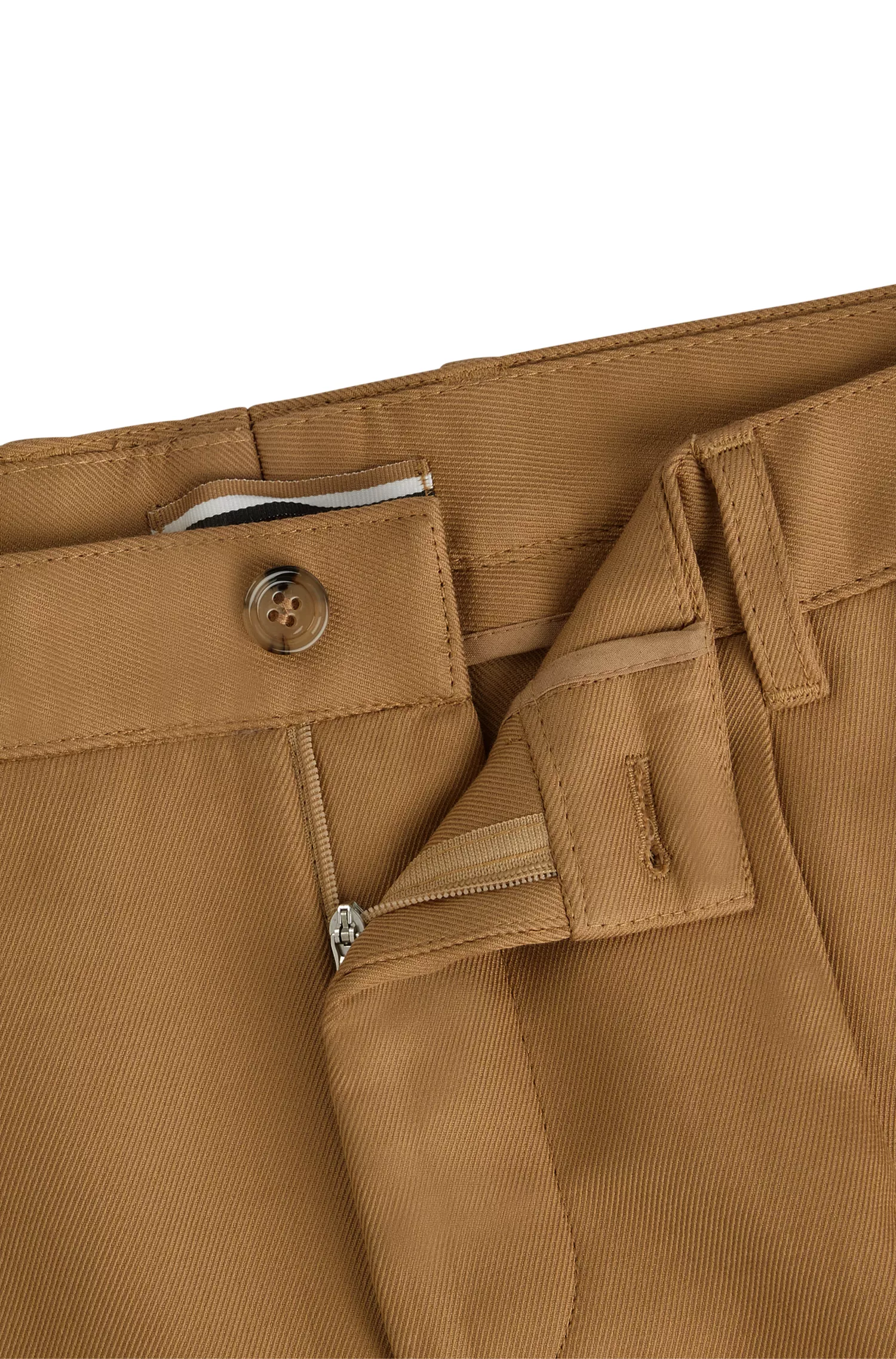 Calça BOSS preta de corte reto em algodão.