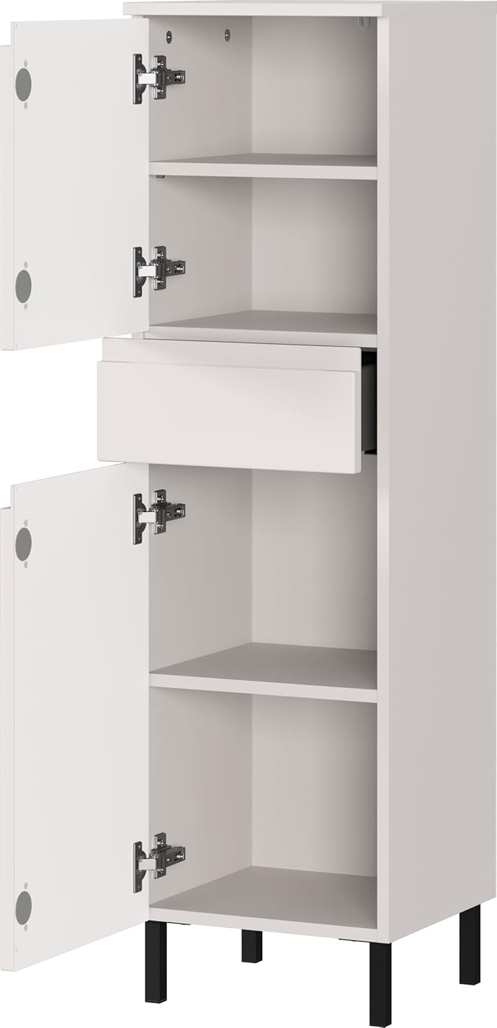 Germania Schrank 8242-572 GW-Salinas, in Kaschmir, griffloses Design, 34 x 120 x 34 cm (BxHxT)
