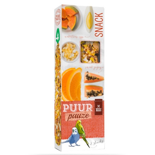 Barras de frutas e ovos Puur Pauze para periquitos