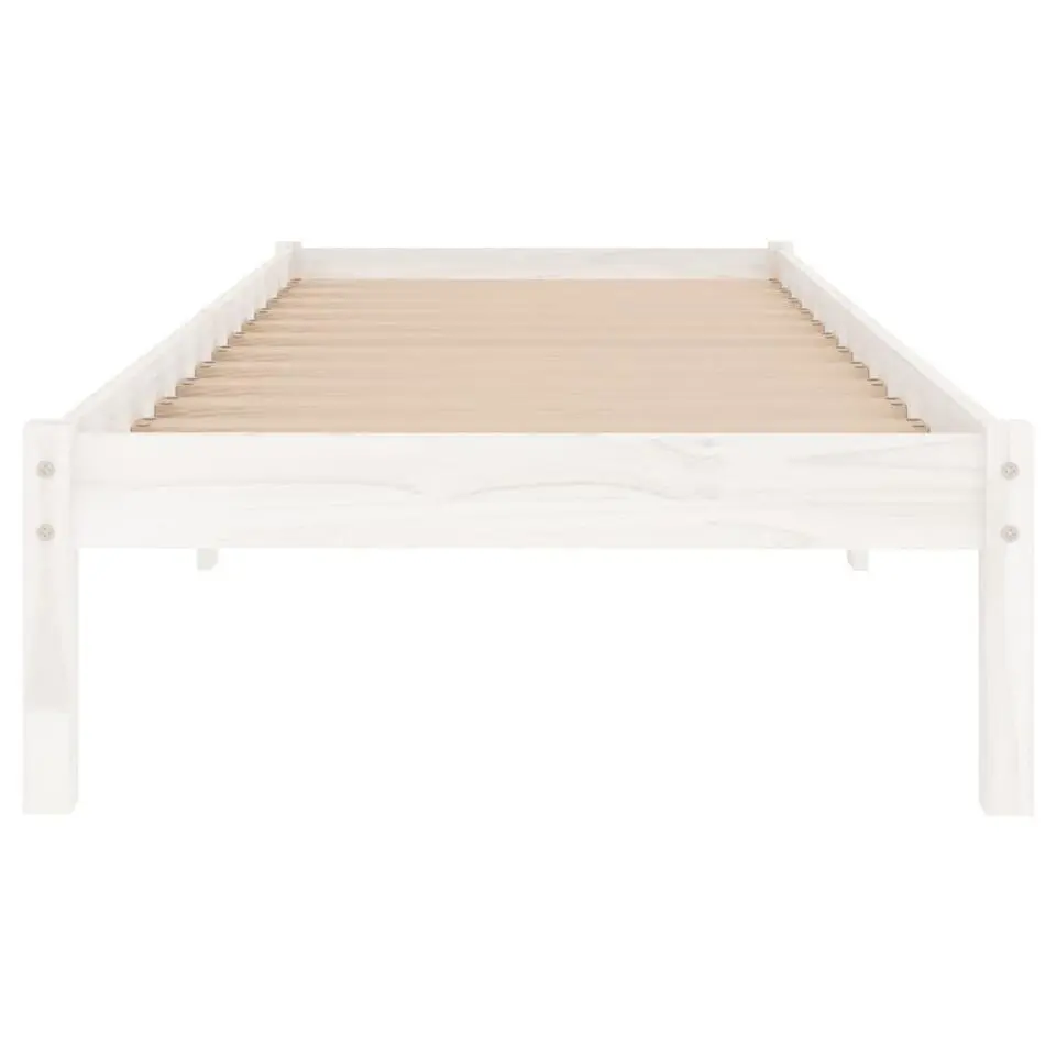 vidaXL - Bed frame massief met lattenbodem - Wit - Hout - 90x190 cm
