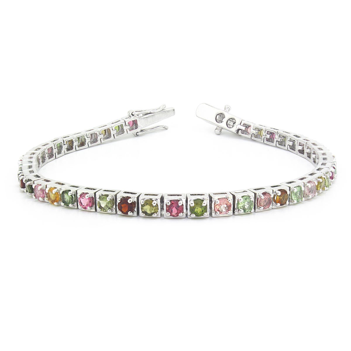 Bracelet Tourmaline Forme Ronde et Argent 925-Bijoux Aden
