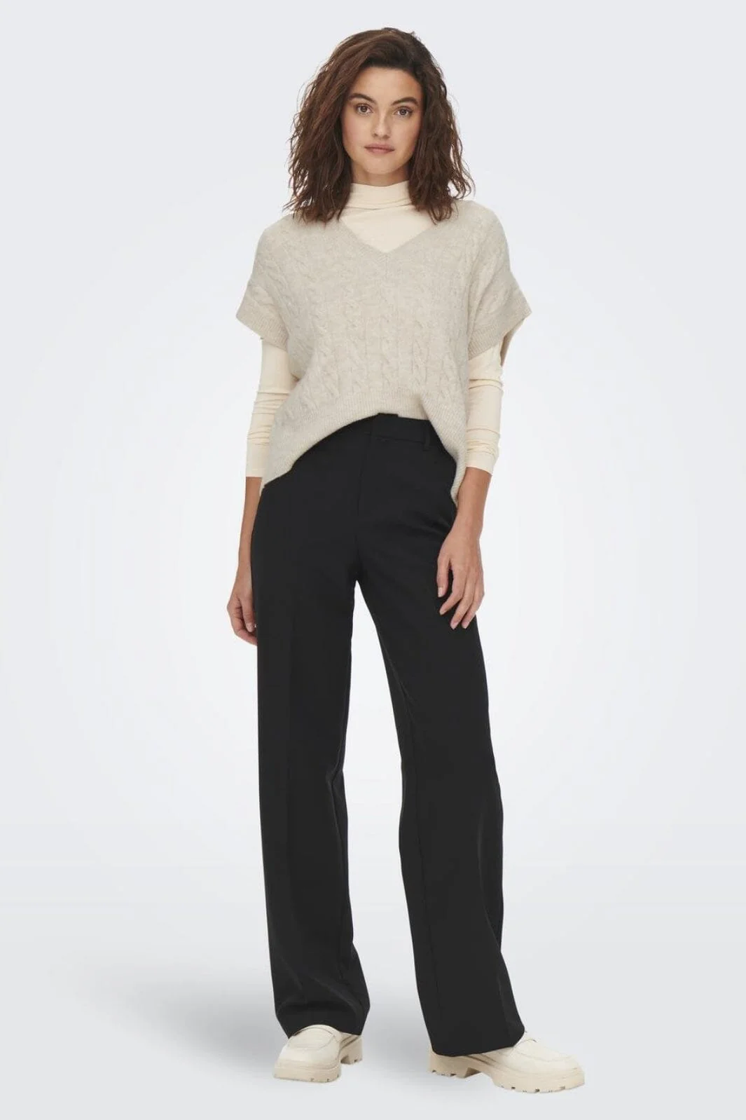 Only Onlmelody Sl V-Neck Vest Knt 4636633 oatmeal