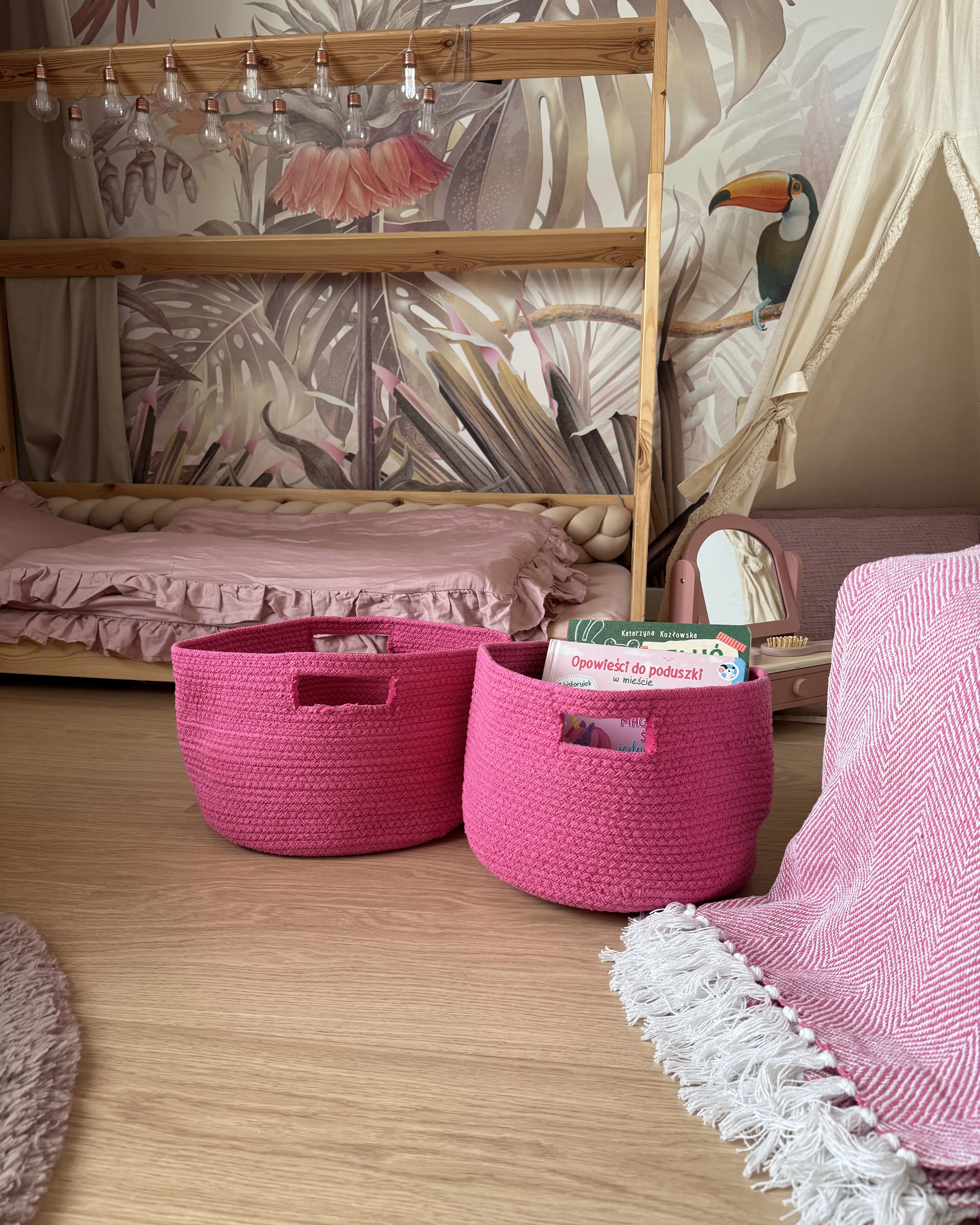 Set van 2 manden CHINIOT Katoen Fuchsia