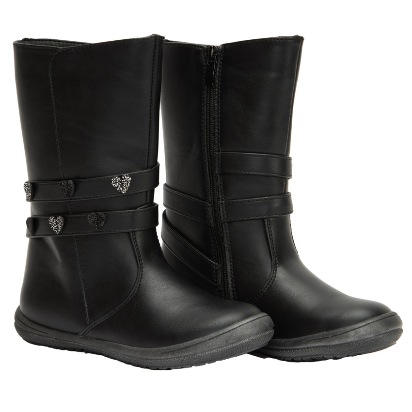 Bottes zippées à brides cœurs pour fille