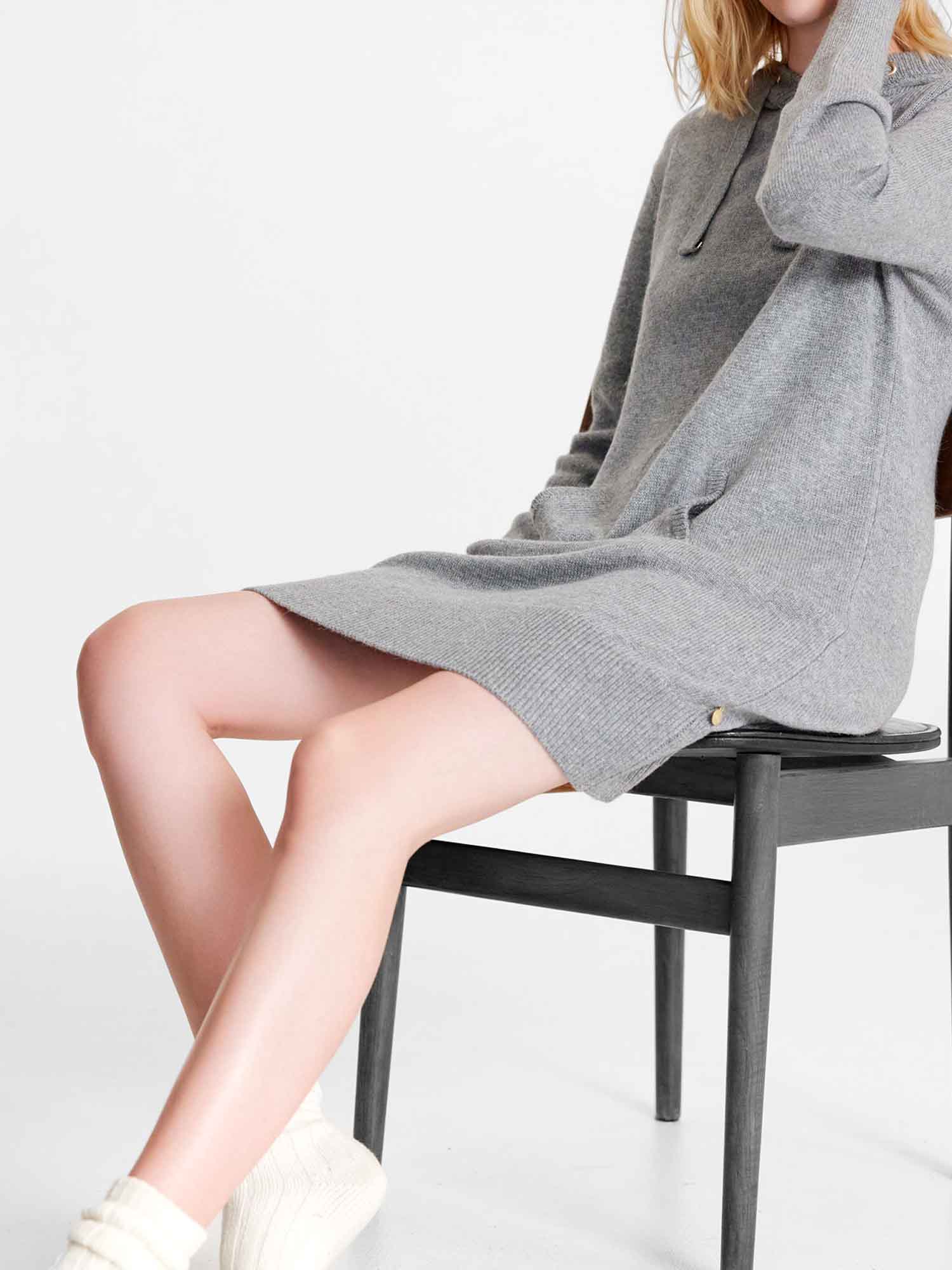 Robe Femme Mix-Matières Grise